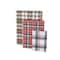 Multicolor Geometric Faux Book Storage Decorative Box with Plaid Inspired Pattern Set